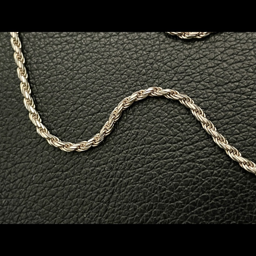 Italian Sterling Silver .925 Rope Style Necklace - Picture 3 of 6